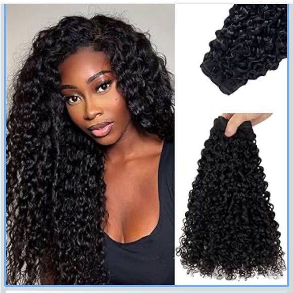 Hair | Double Weft Curly Human Hair Bundles 2 Inch Messy Burmese Curly ...